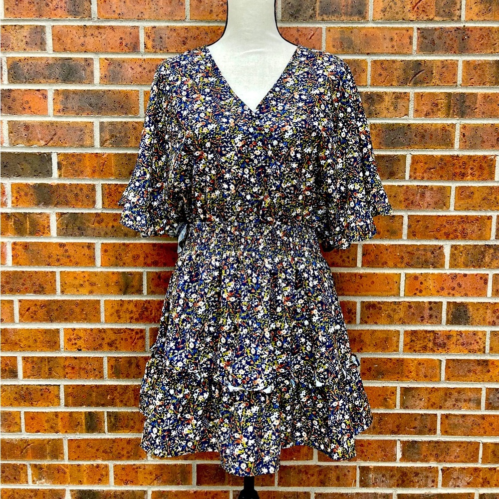 Navy Floral Dress